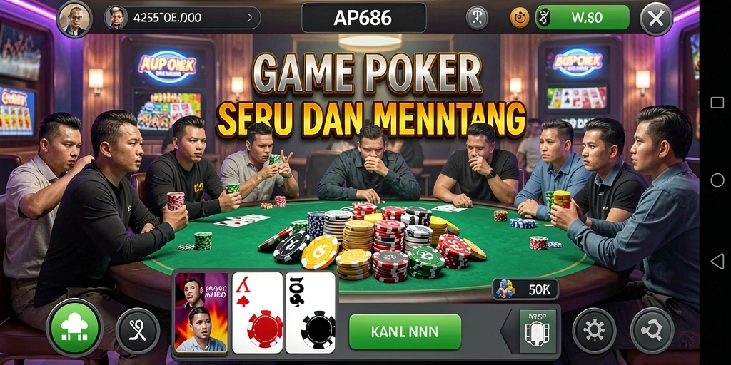 Screenshot gameplay AP686 menampilkan keseruan bermain Poker.