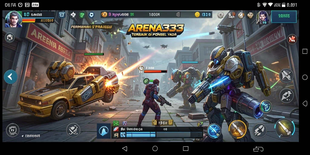 Screenshot gameplay menunjukkan pertempuran strategis dengan grafis yang menawan.