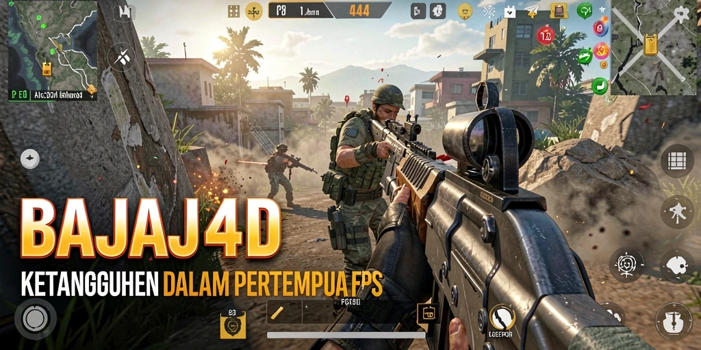 Tampilan dinamis gameplay BAJAJ4D yang penuh aksi FPS.