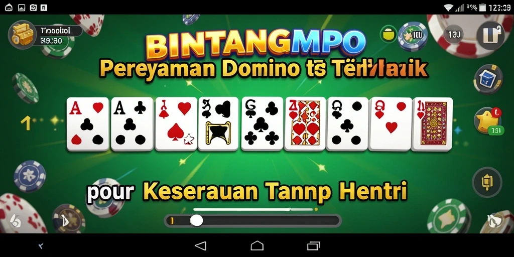 Screenshot gameplay BINTANGMPO menampilkan suasana seru permainan Domino.