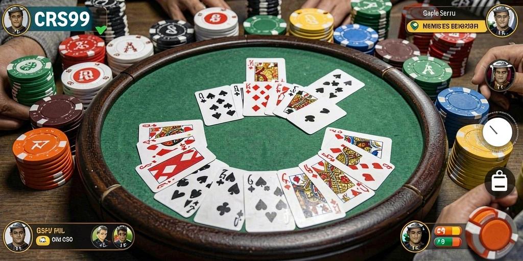 Screenshot gameplay Gaple menunjukkan suasana seru saat bermain.