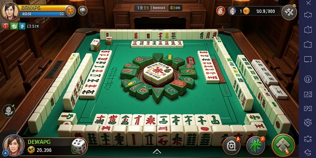 Tampilan gameplay Mahjong yang menarik dalam DEWAPG.