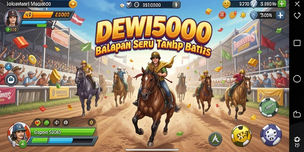 Tampilan menarik dari gameplay balapan seru DEWI5000.