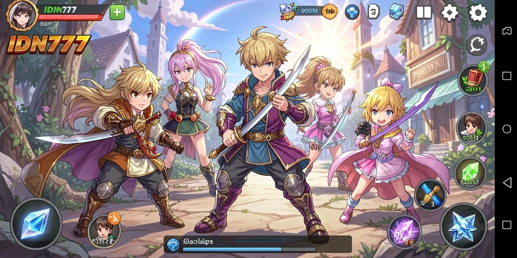 Tangkapan layar gameplay IDN777 yang menampilkan aksi seru dalam dunia anime.