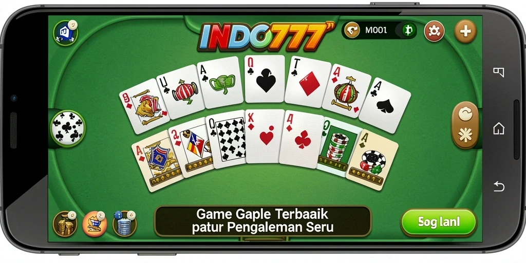 Tampilan menarik dari gameplay Gaple di INDO777.