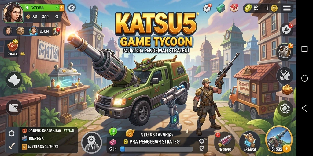 Screenshot gameplay menunjukkan pengelolaan bisnis yang menarik dalam KATSU5.