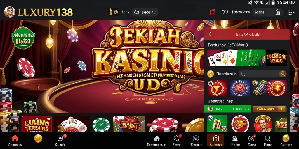 Screenshot utama LUXURY138 menampilkan gameplay kasino yang menarik.
