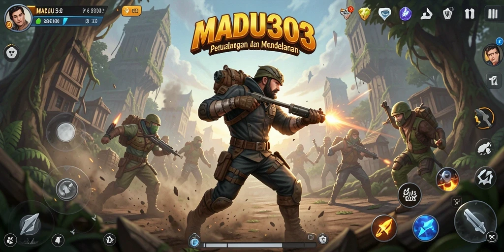 Screenshot gameplay menunjukkan aksi seru dalam MADU303.