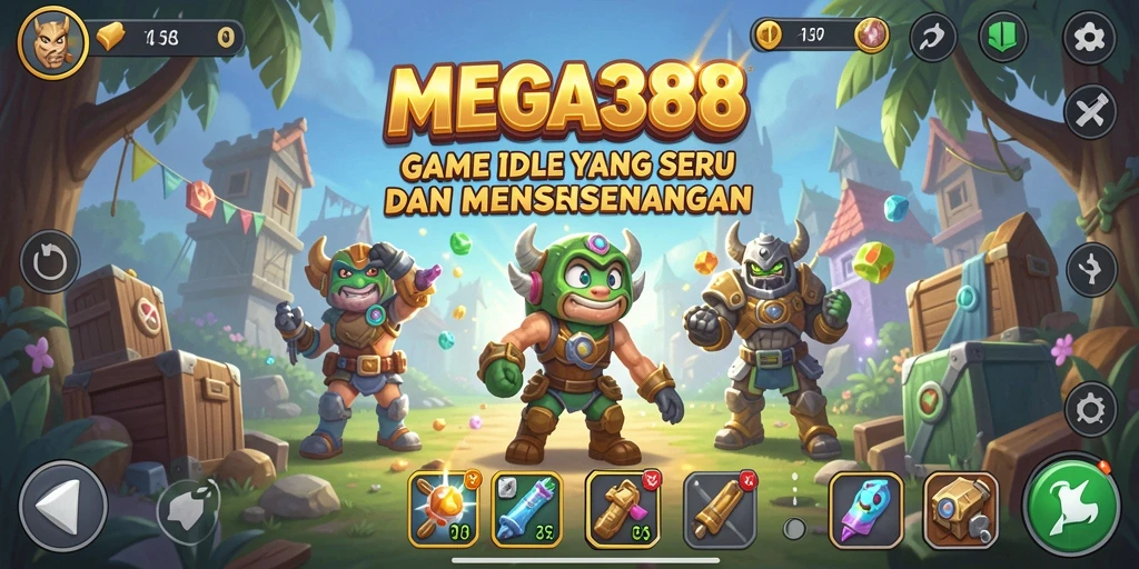 Screenshot MEGA388 menampilkan karakter dalam misi Idle yang seru.