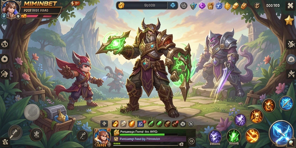 Screenshot gameplay MIMINBET menampilkan aksi seru dalam pertarungan ARPG.