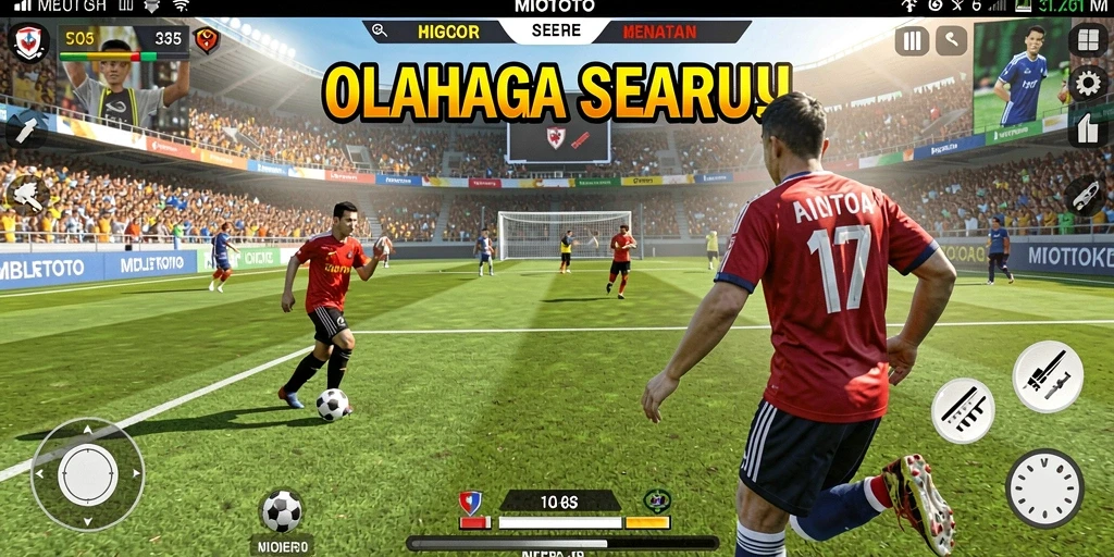 Tampilan gameplay seru di MIOTOTO yang menampilkan aksi olahraga.