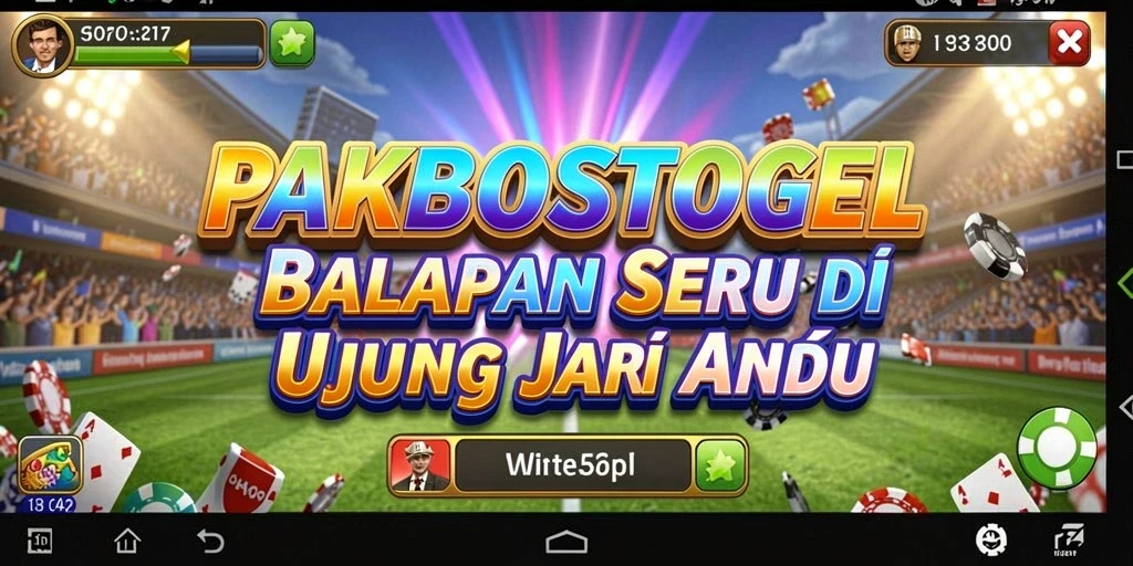 Screenshot gameplay PAKBOSTOGEL menampilkan aksi balap mendebarkan.