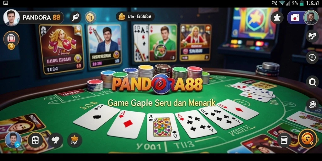 Screenshot PANDORA88 menunjukkan gameplay Gaple yang seru.