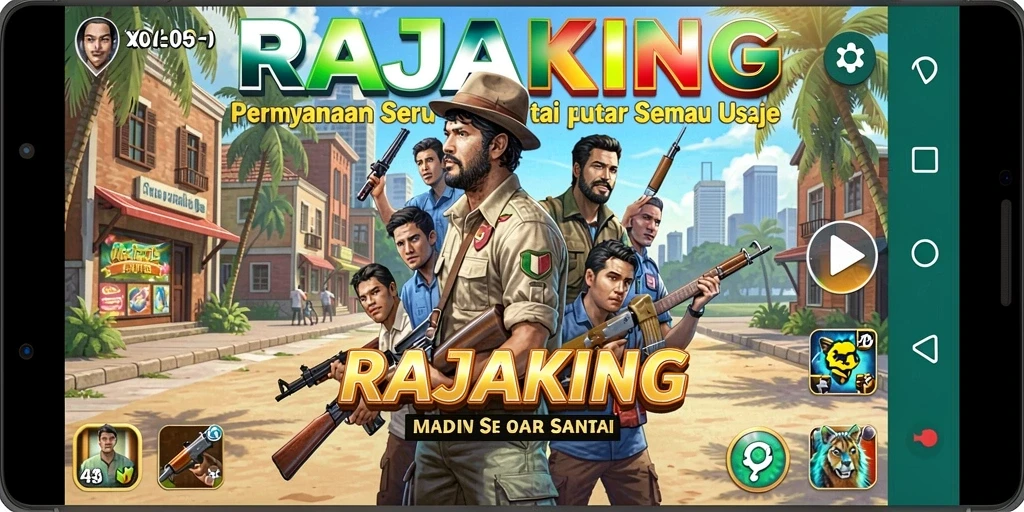 Tangkapan layar menampilkan gameplay seru dan menghibur RAJAKING.