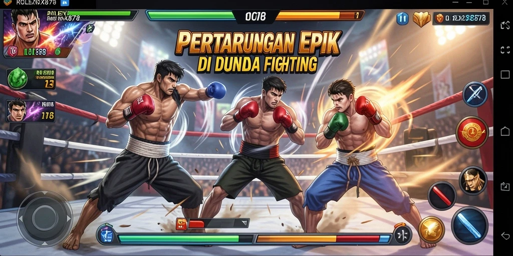 Tampilan gameplay seru dan mendebarkan dari ROLEX878 dalam pertarungan Fighting.