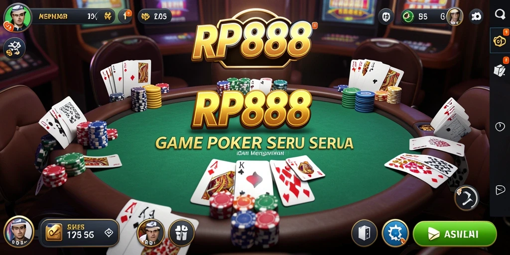 Tangkapan layar menunjukkan aksi seru dalam permainan Poker