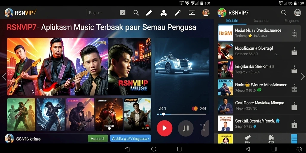 Screenshot gameplay RSNVIP7 menunjukkan pengalaman musik yang interaktif.