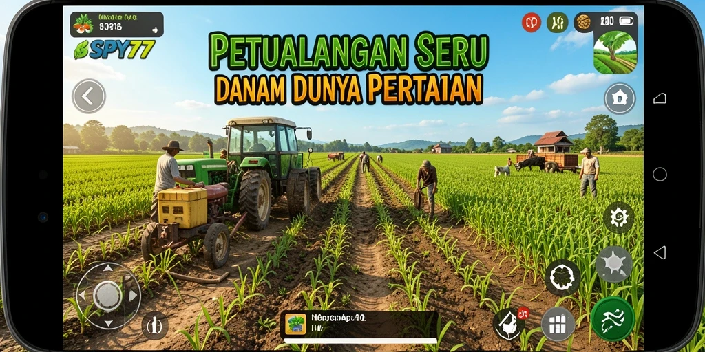 Tampilan menarik gameplay SPY77 dengan elemen pertanian yang kaya.
