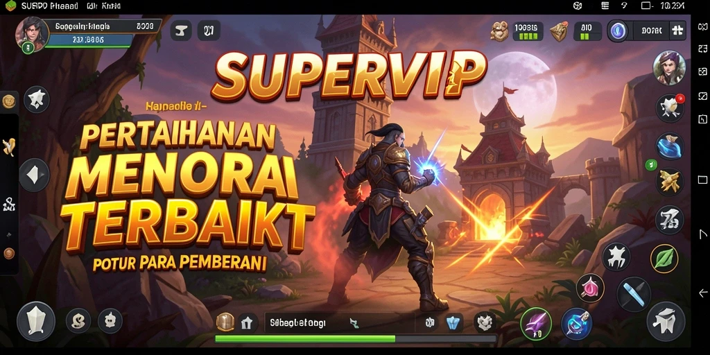Tangkapan layar gameplay Tower Defense dari SUPERVIP yang menegangkan.
