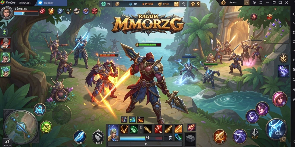 Tampilan gameplay V21 yang memukau dan epik dalam dunia MMORPG.